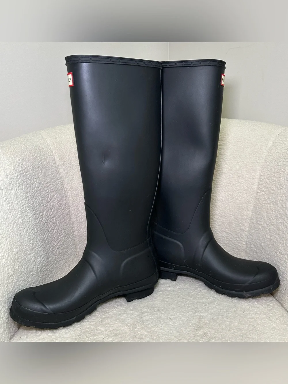 Hunter Original Tall Matte Black Rain Boots Preppy Equestrian Classic Farm 7